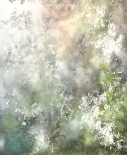 In the morning, the leaves rustle in the sunlight