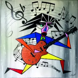 Le guitariste au nez bleu