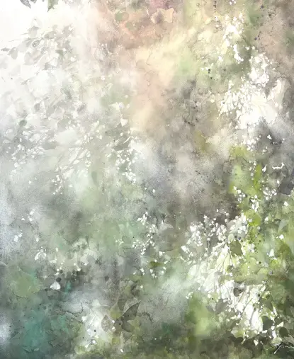 In the morning, the leaves rustle in the sunlight